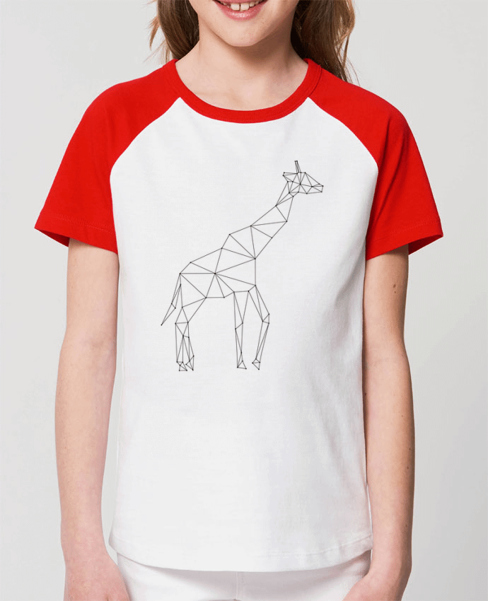 Kids\' contrast short sleeve t-shirt Mini Catcher Short Sleeve Giraffe origami Par /wait-design