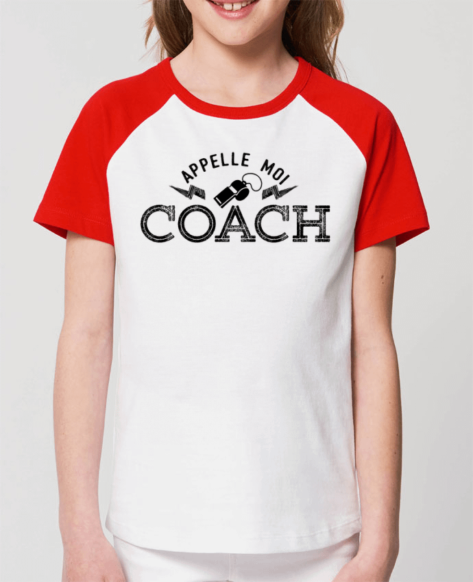 Kids\' contrast short sleeve t-shirt Mini Catcher Short Sleeve Appelle moi coach Par tunetoo