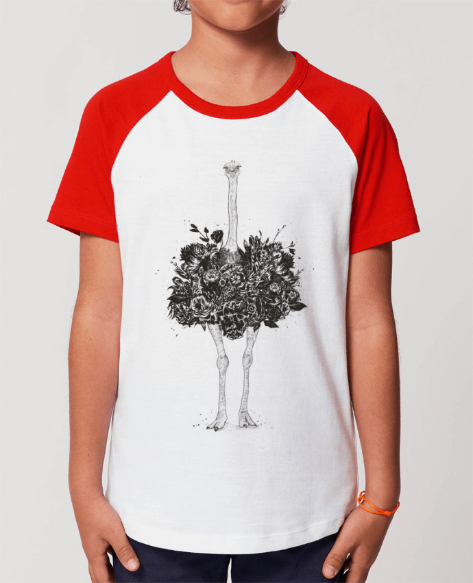 T-shirt Baseball Enfant- Coton - STANLEY MINI CATCHER Floral ostrich Par Balàzs Solti