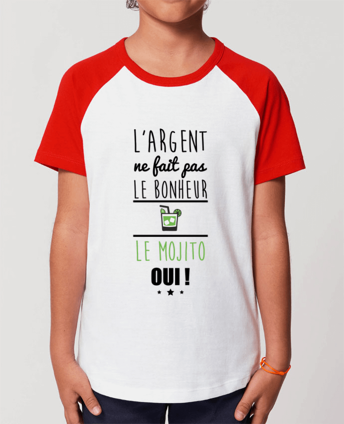 Kids\' contrast short sleeve t-shirt Mini Catcher Short Sleeve L'argent ne fait pas le bonheur le mojito oui ! Par Benichan