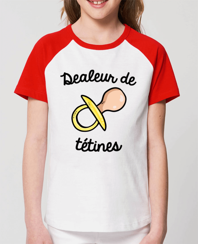 T-shirt Baseball Enfant- Coton - STANLEY MINI CATCHER Dealeur de tétines Par FRENCHUP-MAYO