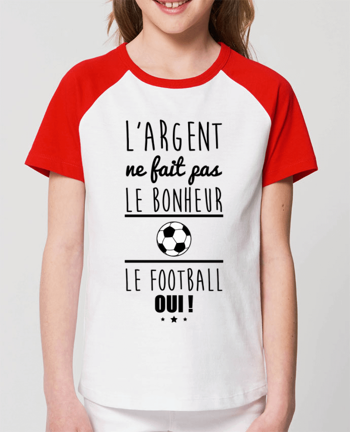 Kids\' contrast short sleeve t-shirt Mini Catcher Short Sleeve L'argent ne fait pas le bonheur le football oui ! Par Benichan