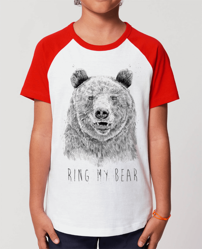 T-shirt Baseball Enfant- Coton - STANLEY MINI CATCHER Ring my bear (bw) Par Balàzs Solti