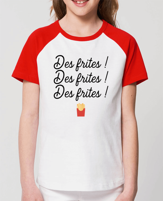 T-shirt Baseball Enfant- Coton - STANLEY MINI CATCHER Des frites ! Par Original t-shirt