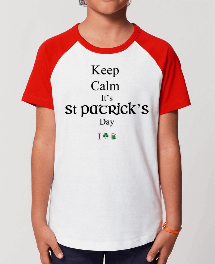 Kids\' contrast short sleeve t-shirt Mini Catcher Short Sleeve Keep calm it's St Patrick's Day Par tunetoo