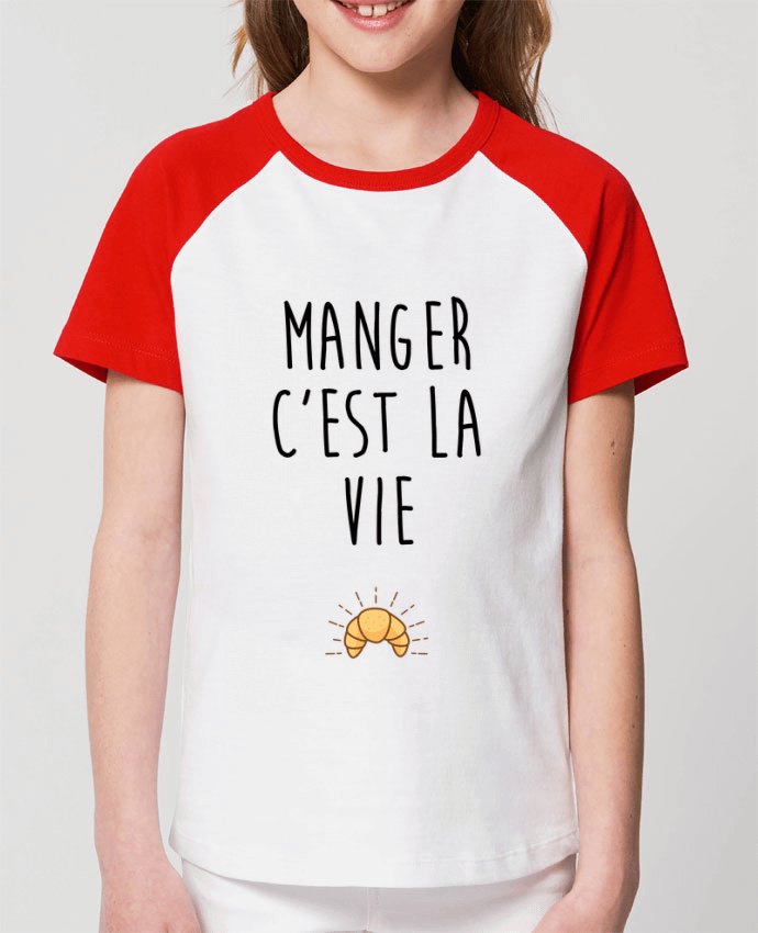 Kids\' contrast short sleeve t-shirt Mini Catcher Short Sleeve Manger c'est la vie Par tunetoo