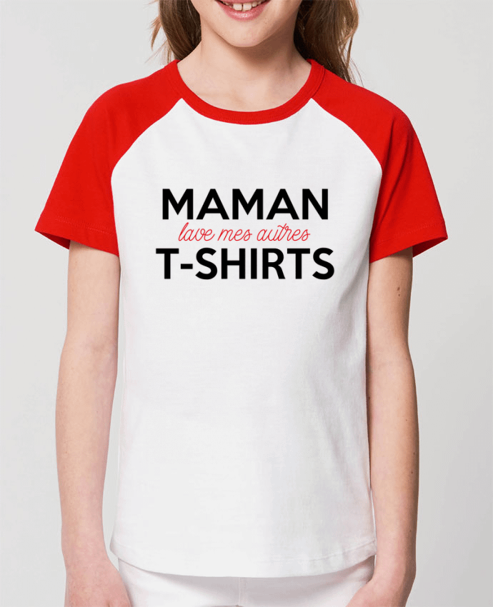 Kids\' contrast short sleeve t-shirt Mini Catcher Short Sleeve Maman lave mes autres t-shirts Par tunetoo