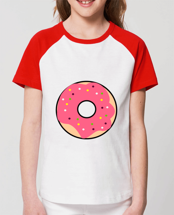 Kids\' contrast short sleeve t-shirt Mini Catcher Short Sleeve Donut Rose Par K-créatif