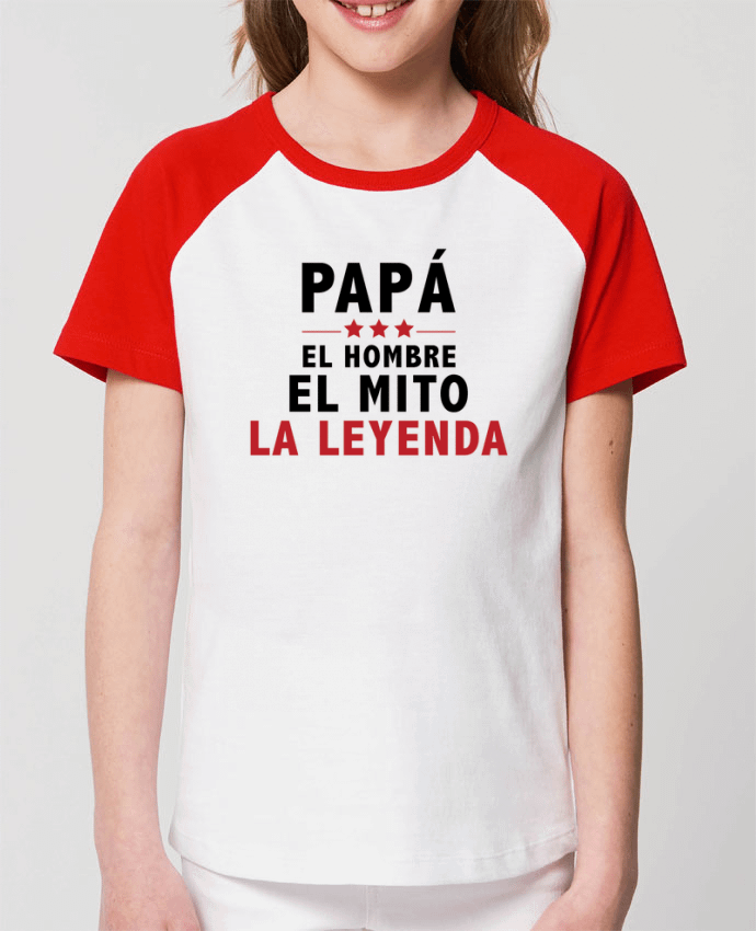 Kids\' contrast short sleeve t-shirt Mini Catcher Short Sleeve PAPÁ : EL HOMBRE EL MITO LA LEYENDA Par tunetoo