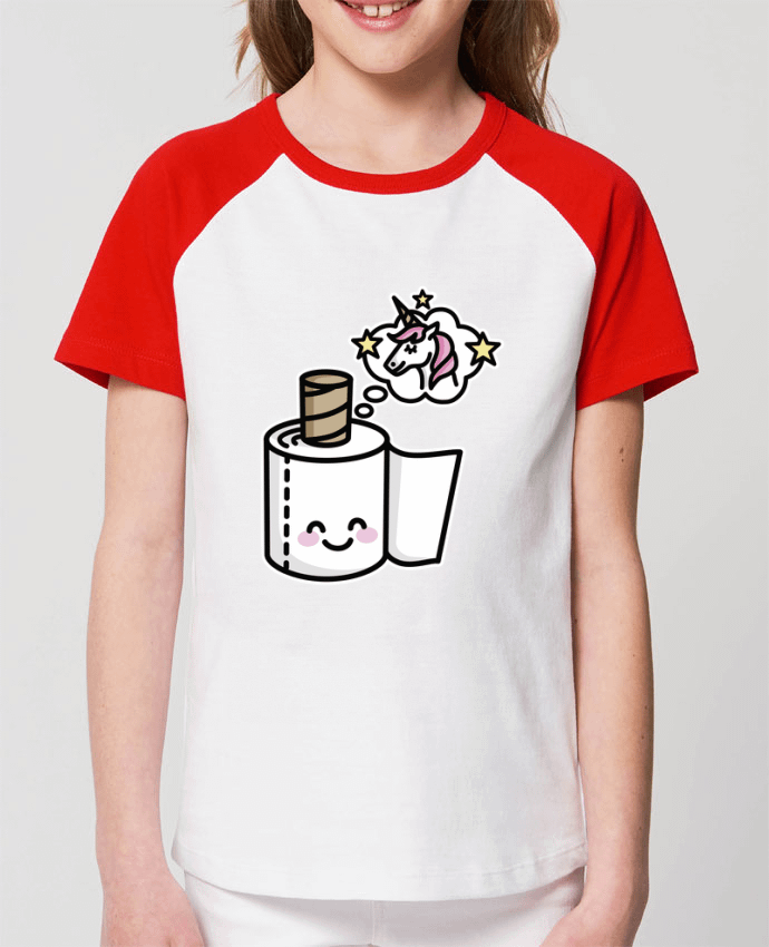 T-shirt Baseball Enfant- Coton - STANLEY MINI CATCHER BEAUTIFUL UNICORN TOILET PAPER Par LaundryFactory