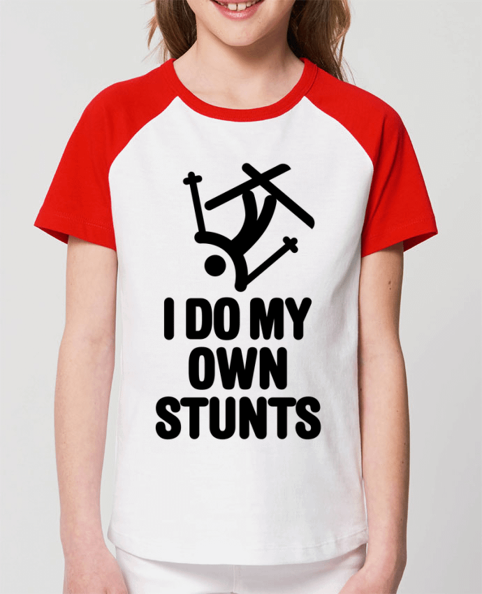 T-shirt Baseball Enfant- Coton - STANLEY MINI CATCHER I DO MY OWN STUNTS SKI Black Par LaundryFactory