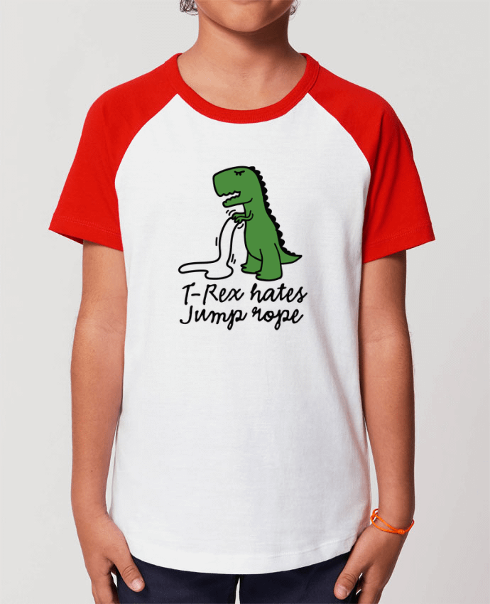T-shirt Baseball Enfant- Coton - STANLEY MINI CATCHER TREX HATES JUMP ROPE Par LaundryFactory