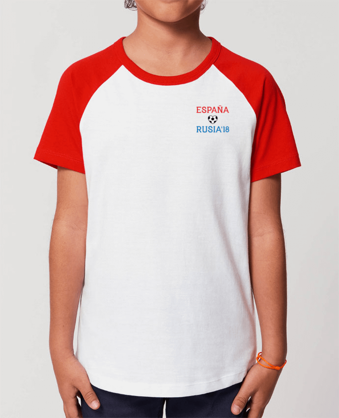 Kids\' contrast short sleeve t-shirt Mini Catcher Short Sleeve España Rusia 2018 Par tunetoo