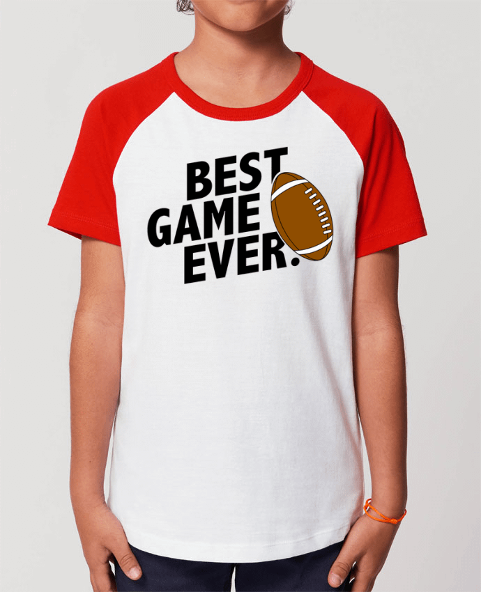 T-shirt Baseball Enfant- Coton - STANLEY MINI CATCHER BEST GAME EVER Rugby Par tunetoo