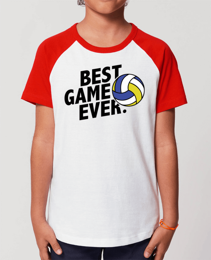 Kids\' contrast short sleeve t-shirt Mini Catcher Short Sleeve BEST GAME EVER Volley Par tunetoo