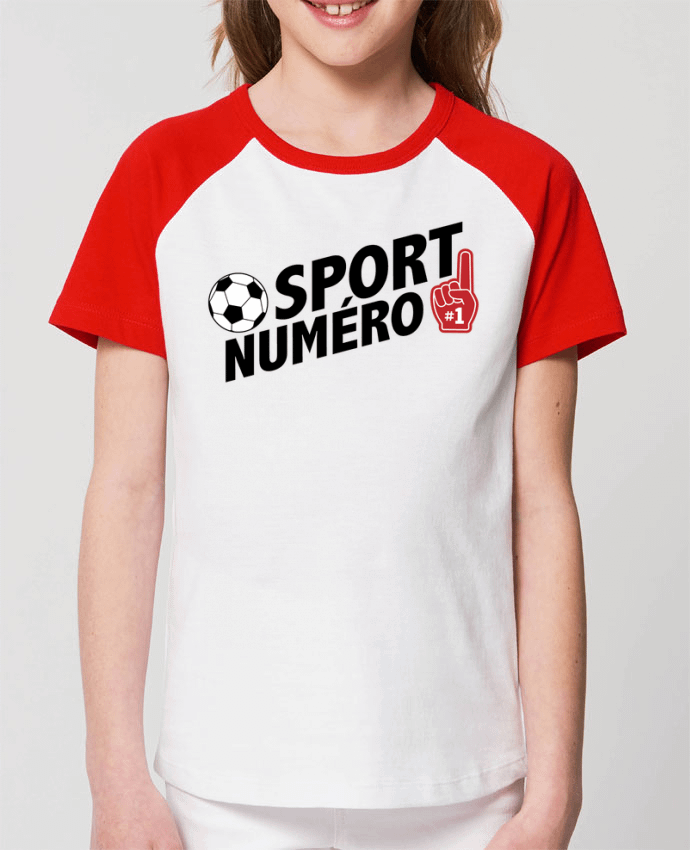Kids\' contrast short sleeve t-shirt Mini Catcher Short Sleeve Sport numéro 1 Football Par tunetoo