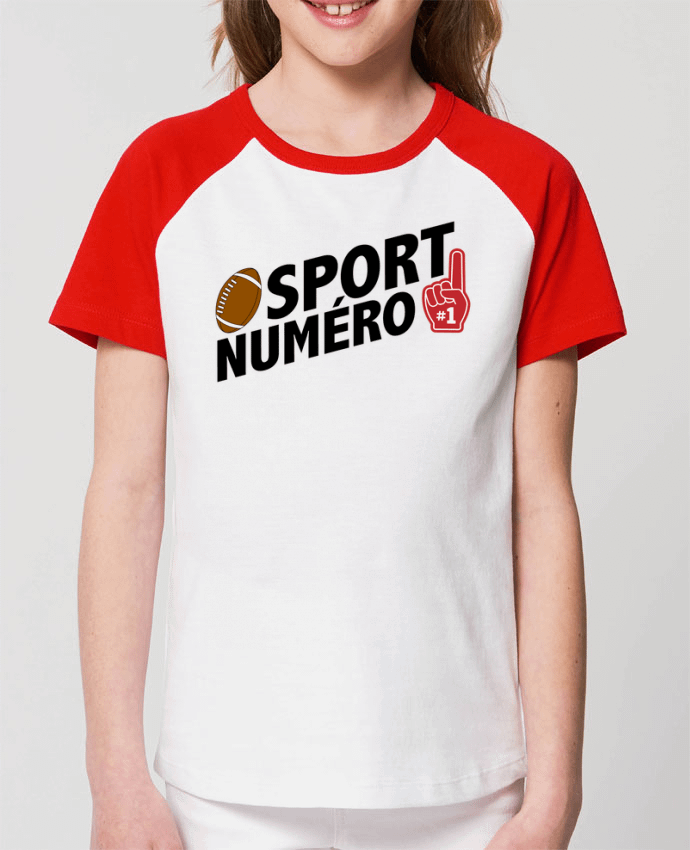 Kids\' contrast short sleeve t-shirt Mini Catcher Short Sleeve Sport numéro 1 Rugby Par tunetoo