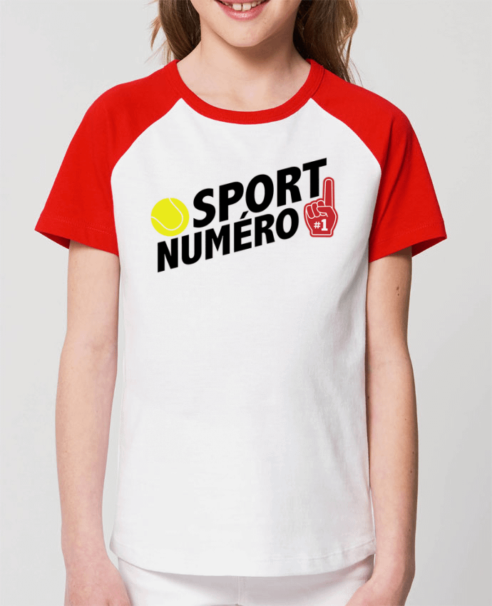 Kids\' contrast short sleeve t-shirt Mini Catcher Short Sleeve Sport numéro 1 tennis Par tunetoo