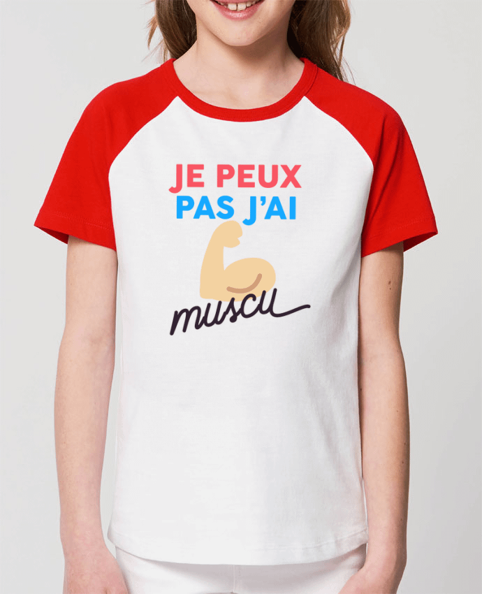 Kids\' contrast short sleeve t-shirt Mini Catcher Short Sleeve je peux pas j'ai muscu Par Ruuud