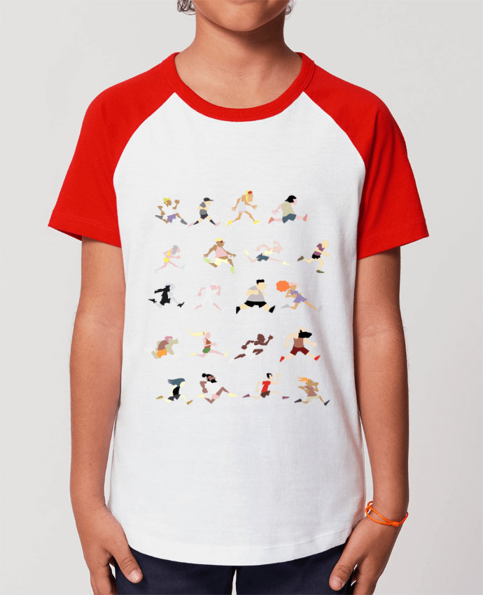 Kids\' contrast short sleeve t-shirt Mini Catcher Short Sleeve Runners ! Par Tomi Ax - tomiax.fr