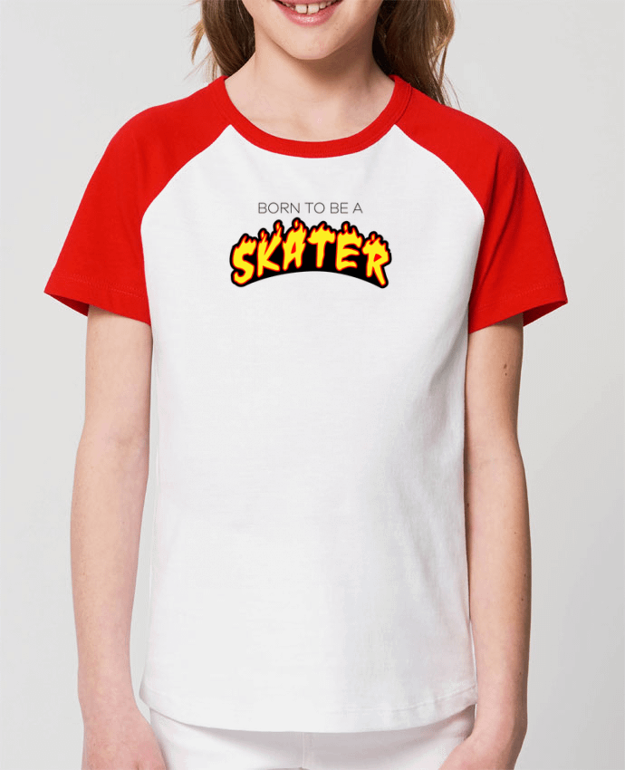 T-shirt Baseball Enfant- Coton - STANLEY MINI CATCHER Born to be a skater Par tunetoo