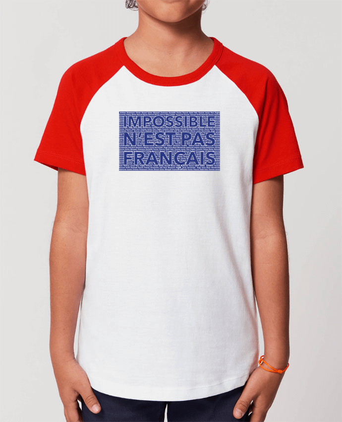 T-shirt Baseball Enfant- Coton - STANLEY MINI CATCHER Impossible n'est pas français Par tunetoo