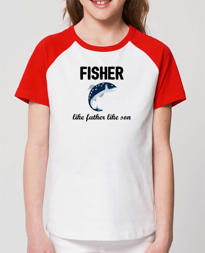 Kids\' contrast short sleeve t-shirt Mini Catcher Short Sleeve Fisher Like father like son Par tunetoo