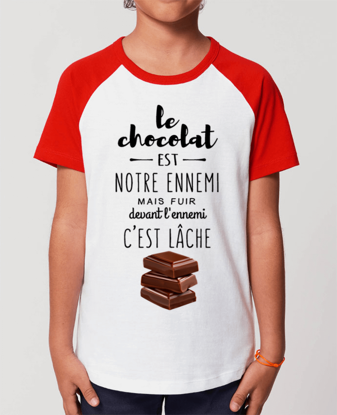 T-shirt Baseball Enfant- Coton - STANLEY MINI CATCHER chocolat Par DesignMe