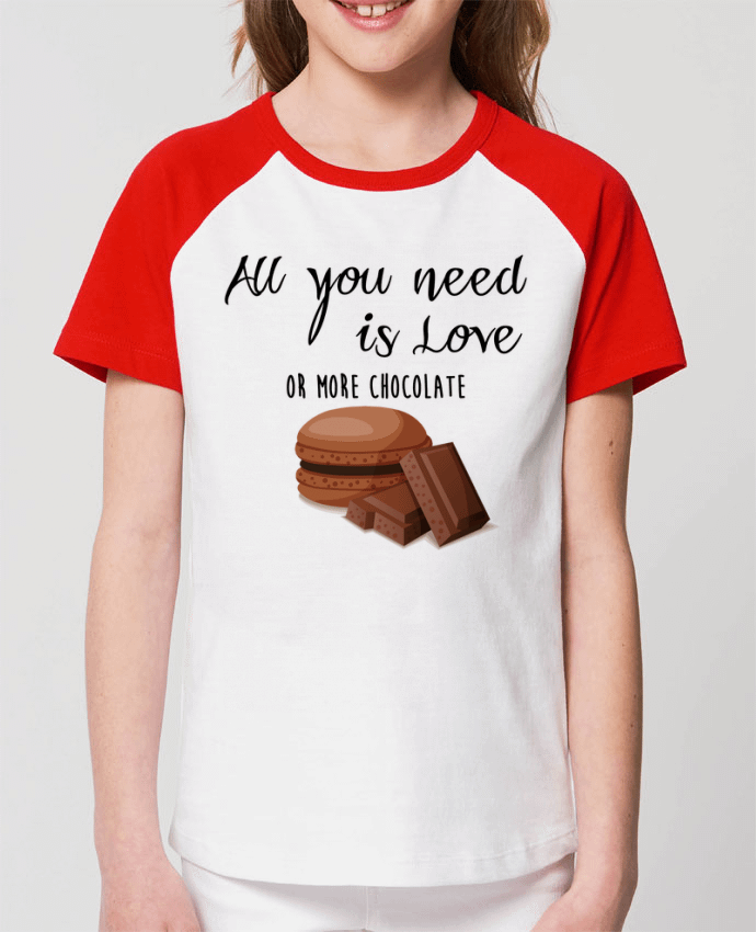 Kids\' contrast short sleeve t-shirt Mini Catcher Short Sleeve all you need is love ...or more chocolate Par DesignMe