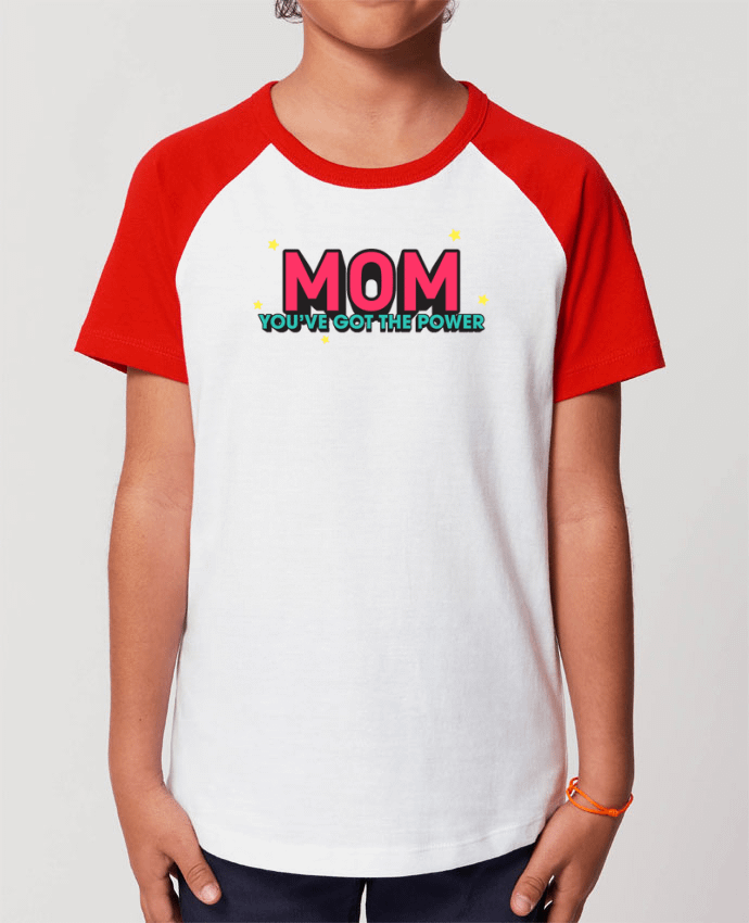 T-shirt Baseball Enfant- Coton - STANLEY MINI CATCHER Mom you've got the power Par tunetoo
