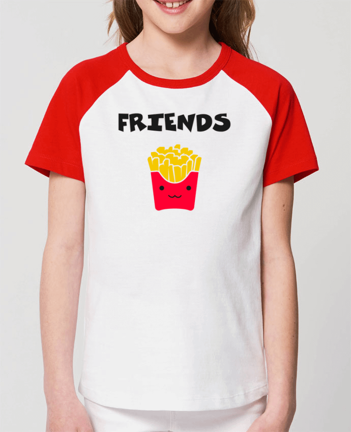 Kids\' contrast short sleeve t-shirt Mini Catcher Short Sleeve BEST FRIENDS FRIES Par tunetoo