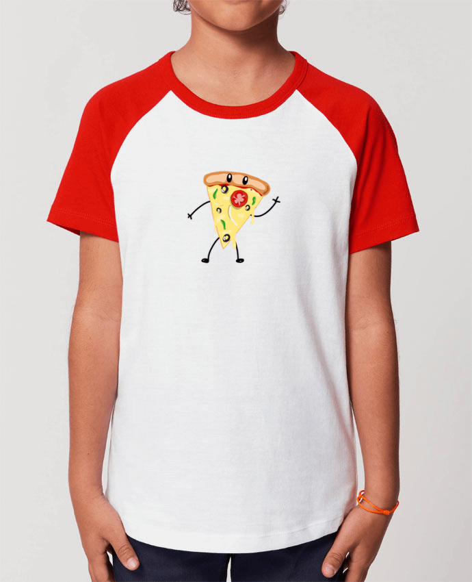 T-shirt Baseball Enfant- Coton - STANLEY MINI CATCHER Pizza guy Par tunetoo