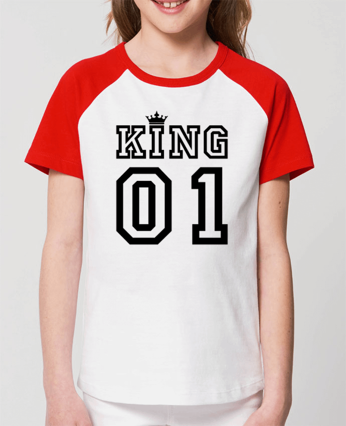 Kids\' contrast short sleeve t-shirt Mini Catcher Short Sleeve King 01 Par tunetoo