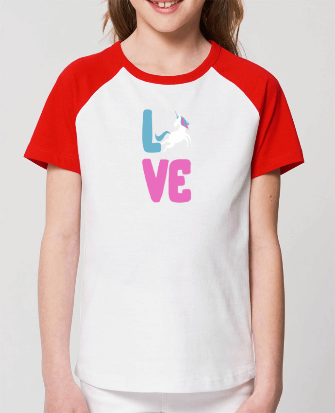 Kids\' contrast short sleeve t-shirt Mini Catcher Short Sleeve Unicorn love Par Original t-shirt