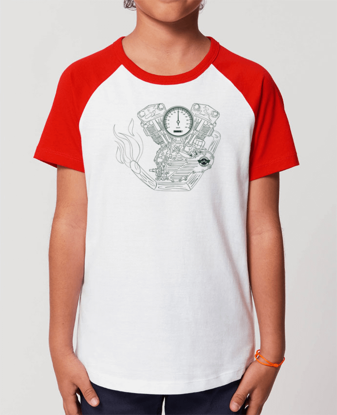 T-shirt Baseball Enfant- Coton - STANLEY MINI CATCHER Moto Engine Par Original t-shirt
