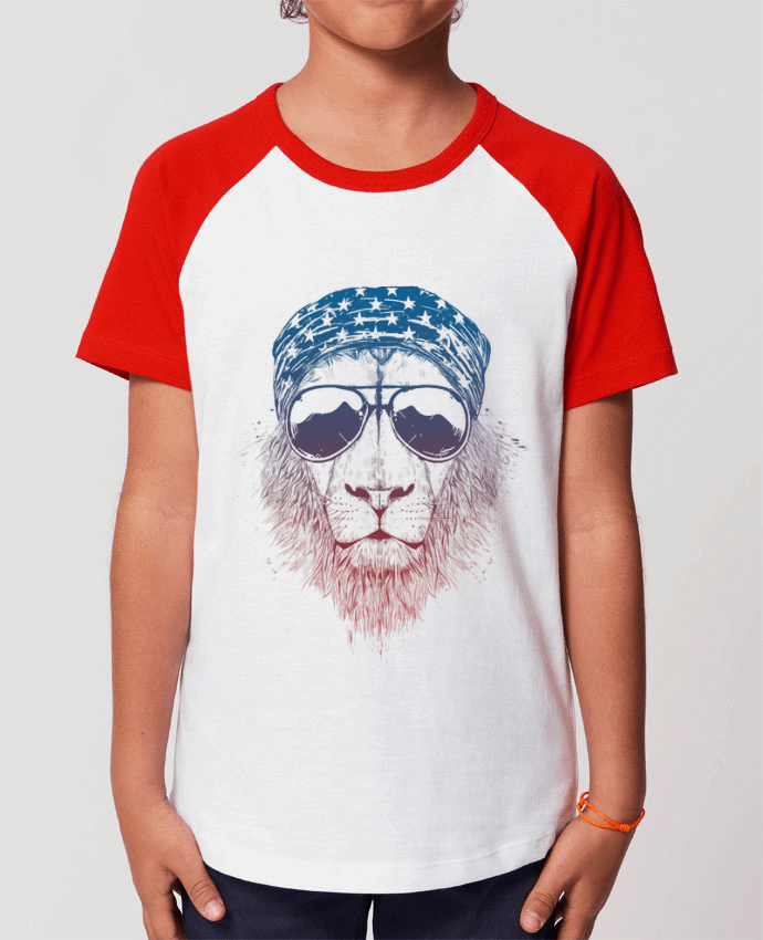 Kids\' contrast short sleeve t-shirt Mini Catcher Short Sleeve Wild lion Par Balàzs Solti