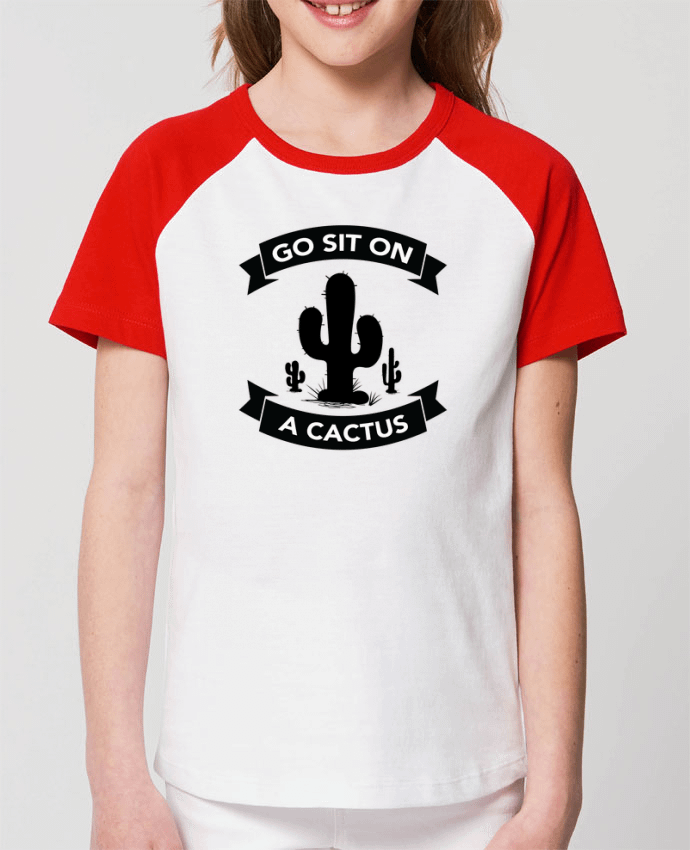 T-shirt Baseball Enfant- Coton - STANLEY MINI CATCHER Go sit on a cactus Par justsayin