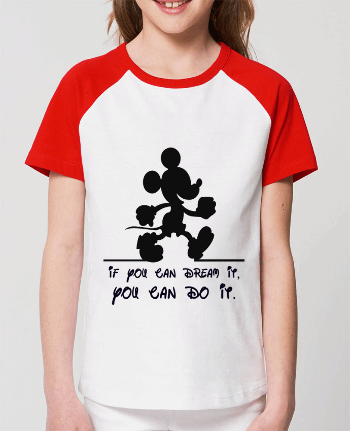 Kids\' contrast short sleeve t-shirt Mini Catcher Short Sleeve MICKEY DREAM Par La Taverne Du Geek