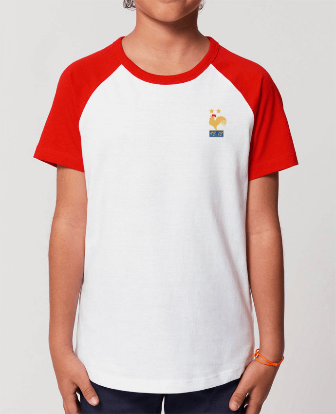 Kids\' contrast short sleeve t-shirt Mini Catcher Short Sleeve France champion du monde 2018 Par Mhax
