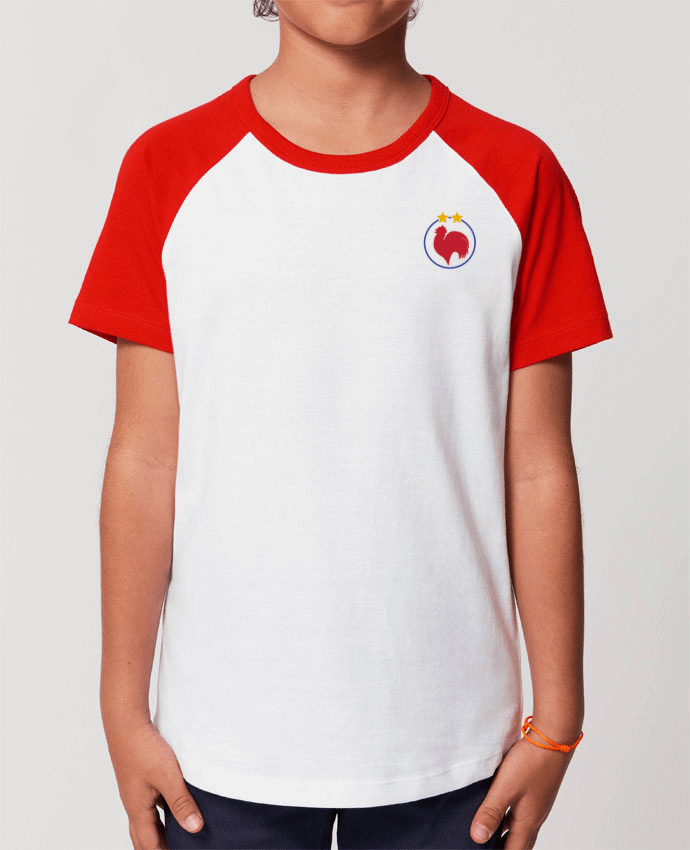 Kids\' contrast short sleeve t-shirt Mini Catcher Short Sleeve Champion Coq 2 étoiles Par tunetoo