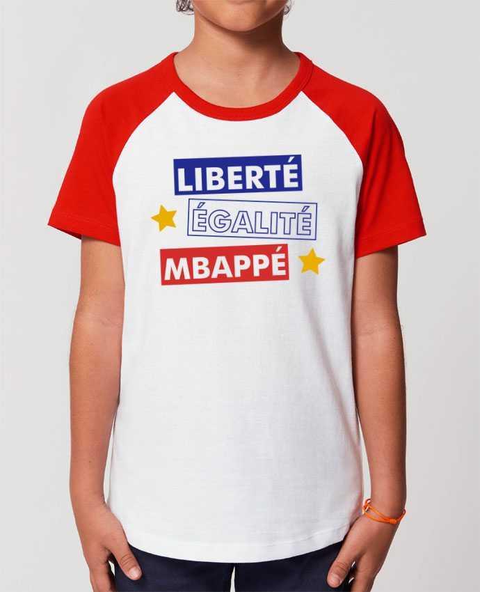 Kids\' contrast short sleeve t-shirt Mini Catcher Short Sleeve Equipe de France MBappé Par tunetoo