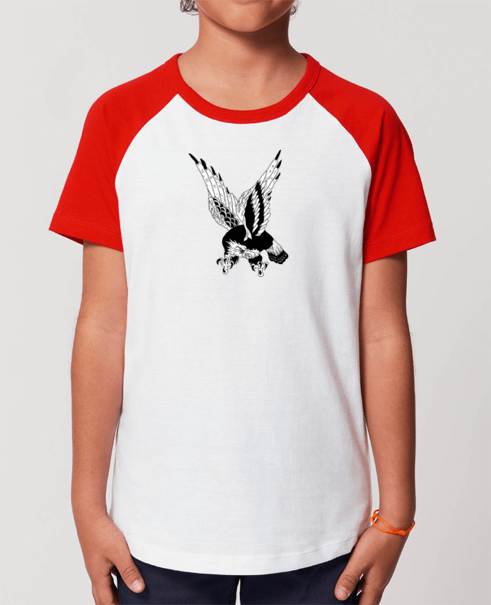 T-shirt Baseball Enfant- Coton - STANLEY MINI CATCHER Eagle Art Par Nick cocozza