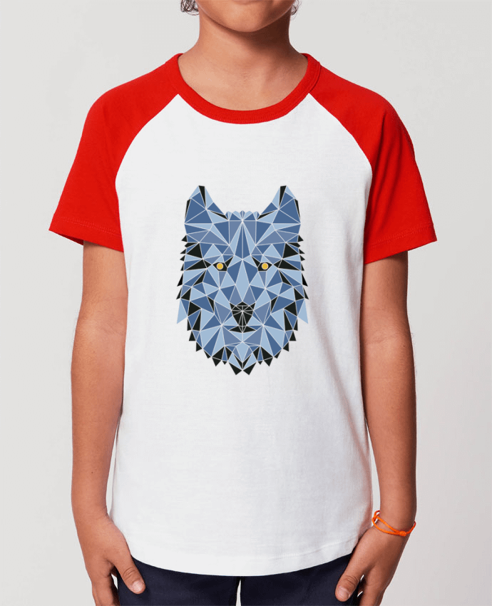 T-shirt Baseball Enfant- Coton - STANLEY MINI CATCHER wolf - geometry 3 Par /wait-design