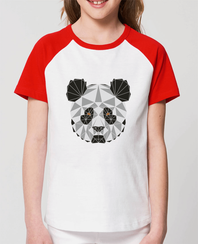 T-shirt Baseball Enfant- Coton - STANLEY MINI CATCHER Panda géométrique Par /wait-design