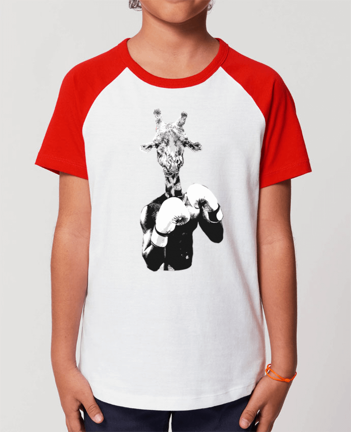 T-shirt Baseball Enfant- Coton - STANLEY MINI CATCHER Girafe boxe Par justsayin