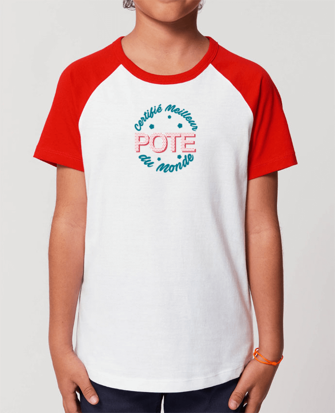 T-shirt Baseball Enfant- Coton - STANLEY MINI CATCHER Certifié meilleur pote du monde Par tunetoo