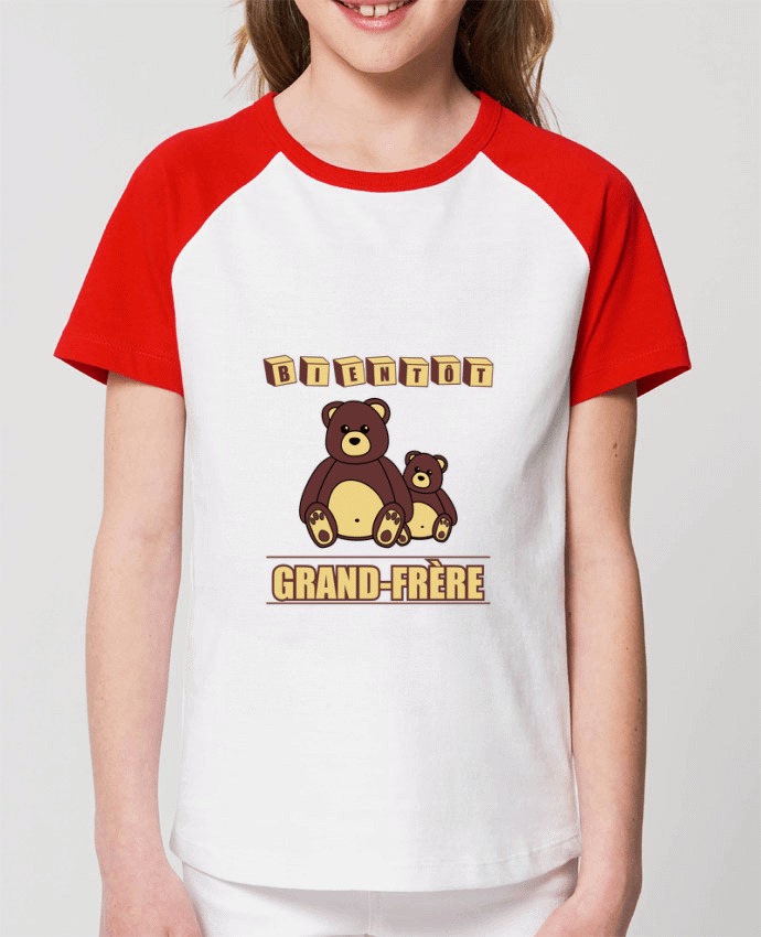 Tee-shirt Enfant Bientôt Grand-Frère avec ours en peluche mignon Par Benichan