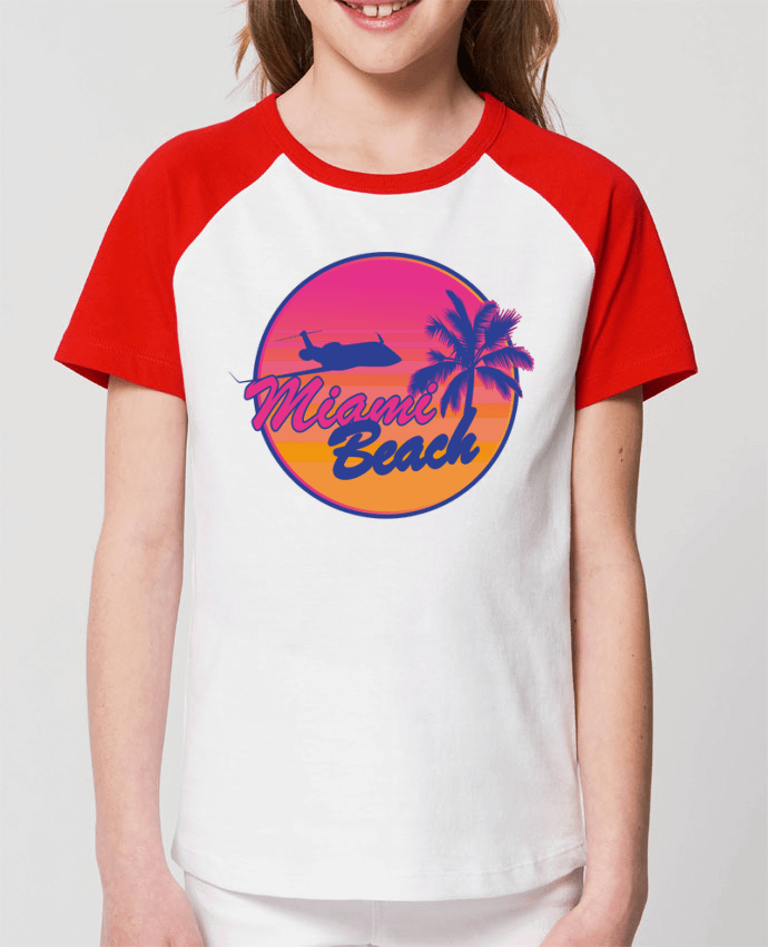 Kids\' contrast short sleeve t-shirt Mini Catcher Short Sleeve miami beach Par Revealyou