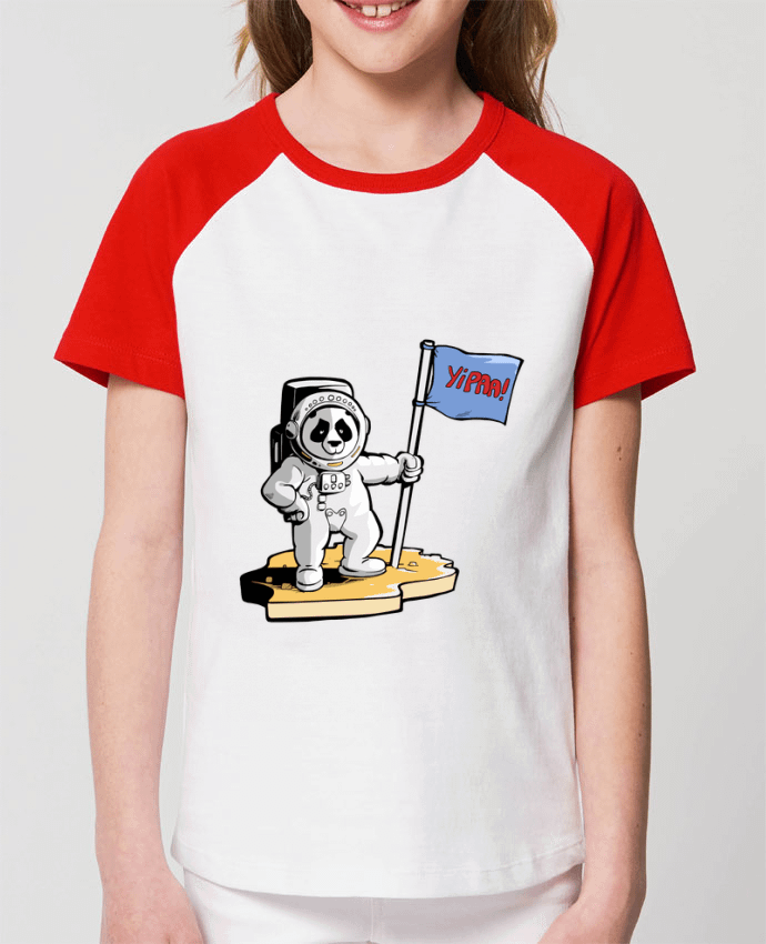 Kids\' contrast short sleeve t-shirt Mini Catcher Short Sleeve Panda-cosmonaute Par Tomi Ax - tomiax.fr