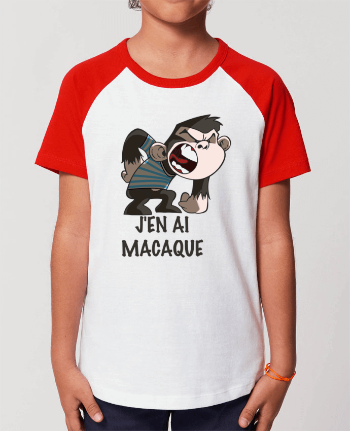 T-shirt Baseball Enfant- Coton - STANLEY MINI CATCHER J'en ai macaque ! Par Le Cartooniste